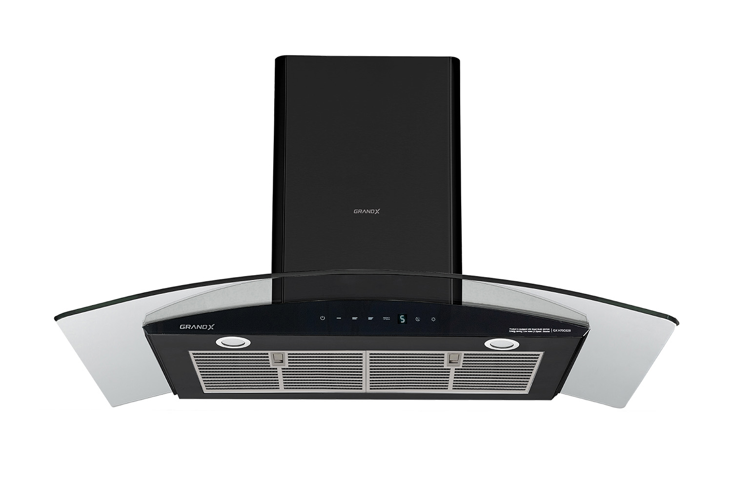 MÁY HÚT MÙI KÍNH CONG ĐEN GRANDX GX H70C62B 70CM