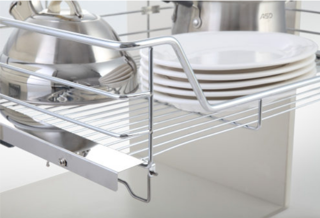 GIÁ BÁT ĐĨA INOX NAN ÂM TỦ GẮN CÁNH VÀ RAY GIẢM CHẤN EUROGOLD EG6270