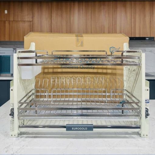 Giá bát đĩa nâng hạ inox 304 khung màu trắng Eurogold EVI180W - 119 510x510 4