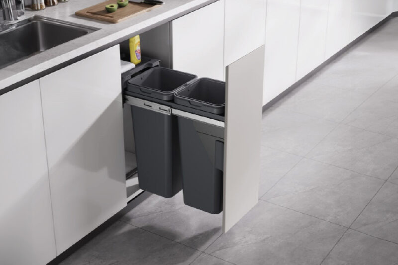 THÙNG RÁC ĐÔI CÁNH KÉO ÂM TỦ GRANDX XW.D40 40CM 40CM