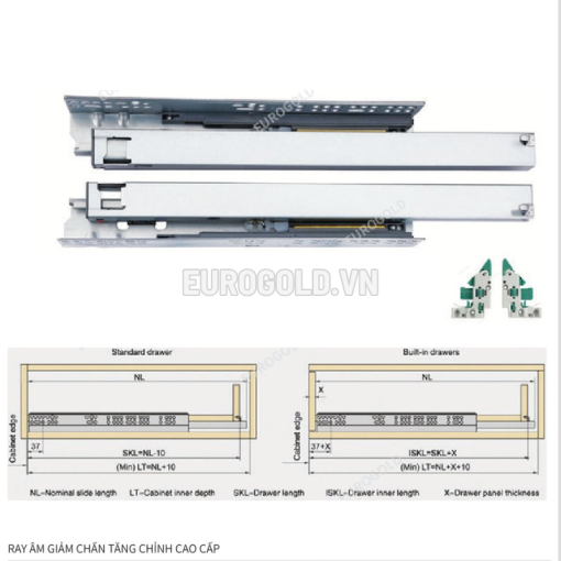 Ray âm giảm chấn tăng chỉnh cao cấp Eurogold SA4003D