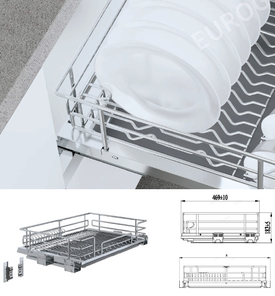 KÍCH CỠ CỦA GIÁ XOONG NỒI VÀ BÁT ĐĨA ĐA NĂNG INOX 304 NAN OVAL EUROGOLD EPV6080F