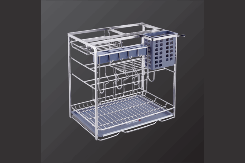 GIÁ ĐỰNG CHAI LỌ GIA VỊ DAO THỚT NAN DẸT GRANDX XK.30S2 30CM