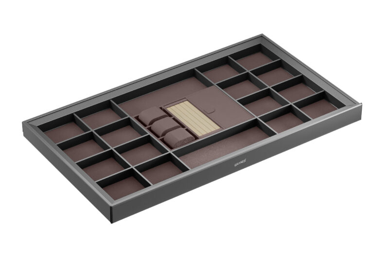 NGĂN KÉO ĐỒ TRANG SỨC BỌC DA CAO CẤP – HIGH CLASS GREY GRANDX XM.90C 90CM