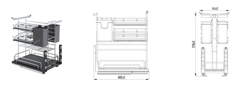 KÍCH THƯỚC GIÁ DAO THỚT INOX 304 NAN OVAL EUROGOLD EPV2035F