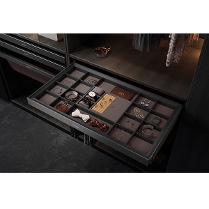 NGĂN KÉO ĐỒ TRANG SỨC BỌC DA CAO CẤP – HIGH CLASS GREY GRANDX XM.90C 90CM