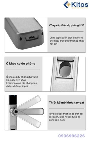 Khoá vân tay cửa nhôm Kitos KT-AL650 - kitos al650 5 510x806 1