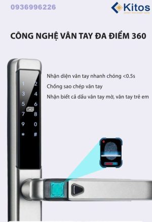 Khoá vân tay cửa nhôm Kitos KT-AL650 Plus - kitos al650 9 1 510x743 1