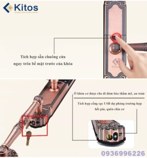 Khoá cửa vân tay tân cổ điển Kitos KT-C500 - kitos c500 6 510x548 1