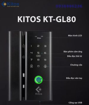 Khoá cửa vân tay dùng cho cửa kính thuỷ lực Kitos KT-GL80 - kitos gl80 3 510x602 1