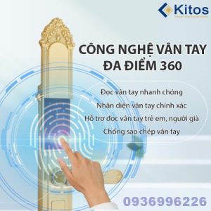 Khoá cửa vân tay tân cổ điển Golden 24k Kitos KT-C810 - kitos kt c810 2 510x510 1