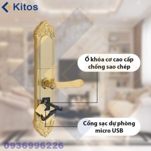 Khoá cửa vân tay tân cổ điển Golden 24k Kitos KT-C810 - kitos kt c810 6 510x510 1