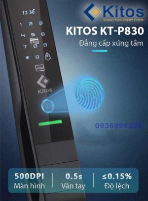 Khoá cửa vân tay Kitos KT-P830 - kitos kt p830 mat truoc 510x695 1