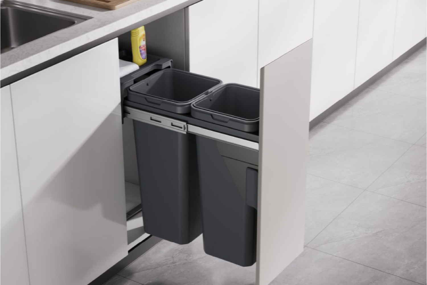 THÙNG RÁC ĐÔI GẮN CÁNH KÉO ÂM TỦ GRANDX XW.D30M 30CM