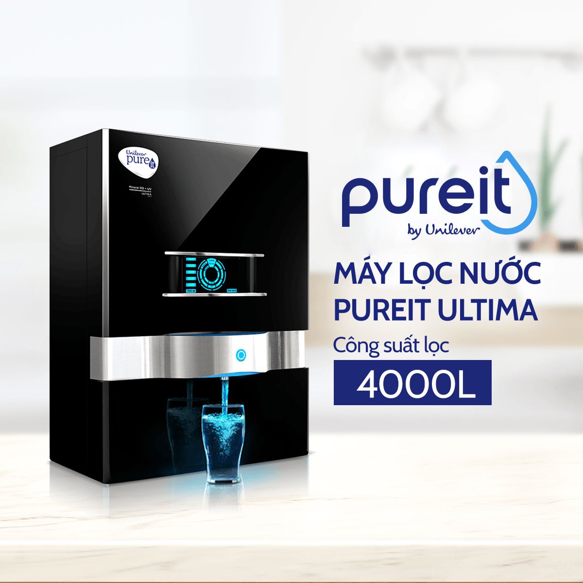 MÁY LỌC NƯỚC PUREIT ULTIMA ĐEN TREO TƯỜNG ĐỂ BÀN - 1 7 1