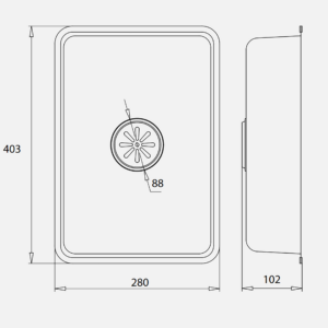 KÍCH THƯỚC CHẬU RỬA NHỎ INOX KLUGER KSWB 402FS