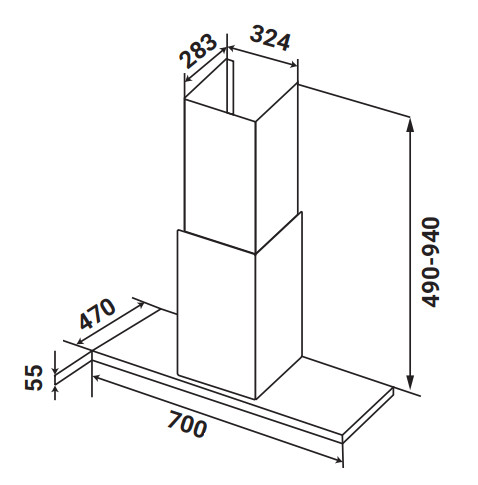 KÍCH THƯỚC MÁY HÚT MÙI CỔ ĐIỂN KAFF KF-70RH
