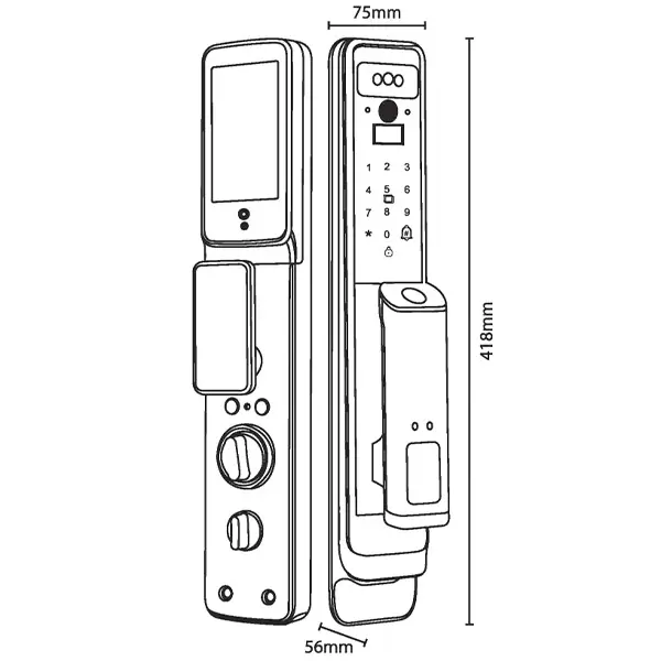 KHOÁ CỬA VÂN TAY KASSLER KL 838 RED BRONZE APP WIFI - 12 1