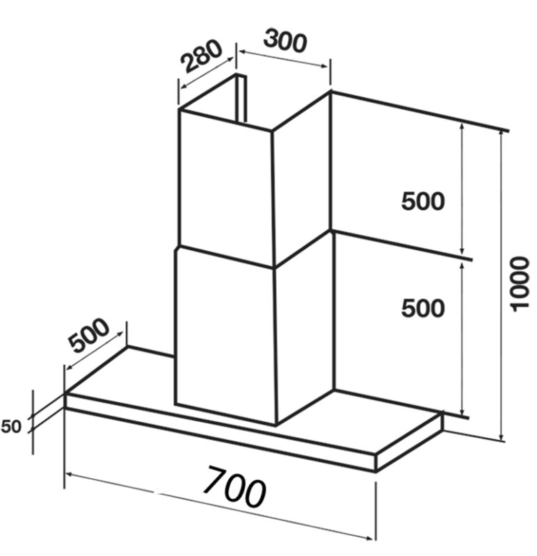 KÍCH THƯỚC MÁY HÚT MÙI TOA NGANG KAFF KF-771