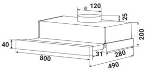 MÁY HÚT MÙI ÂM TỦ KAFF KF-TL80H - 12 26
