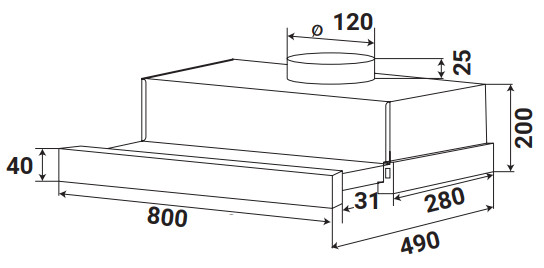 MÁY HÚT MÙI ÂM TỦ KAFF KF-TL80H - 12 26