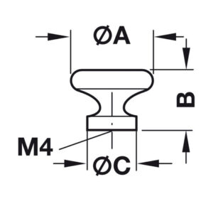 Tay nắm tủ tròn Hafele, hợp kim kẽm - 137 60 837 dimd1 1 457x431 crop center