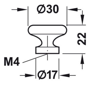 Tay nắm tủ tròn Hafele, hợp kim kẽm - 137 60 837 dimd 1 457x431 crop center