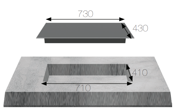 KÍCH THƯỚC BẾP TỪ ĐÔI KAFF KF-IH870Z PLUS