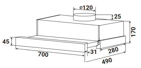 MÁY HÚT MÙI ÂM TỦ KAFF KF-TL1007B - 16 20