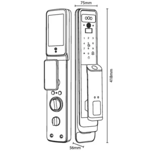KHOÁ CỬA VÂN TAY KASSLER KL 838 SILVER BLUE APP WIFI - 18 4