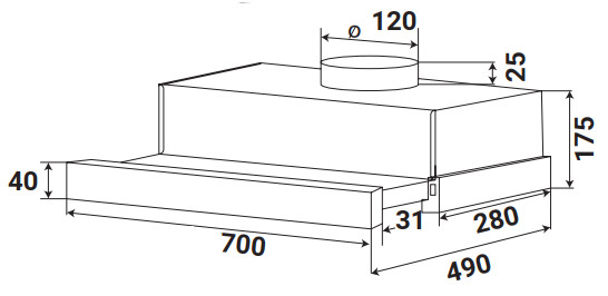MÁY HÚT MÙI ÂM TỦ KAFF KF-TL70H - 20 14