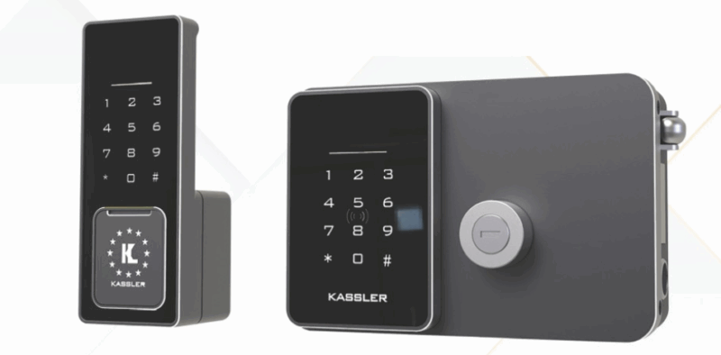 HÌNH ẢNH THỰC TẾ CỦA KHÓA CỬA CỔNG VÂN TAY KASSLER KL 579 CNC SILVER GREY REMOTE