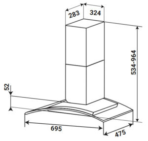 MÁY HÚT MÙI KÍNH CONG KAFF KF-GB107PB - 24 12