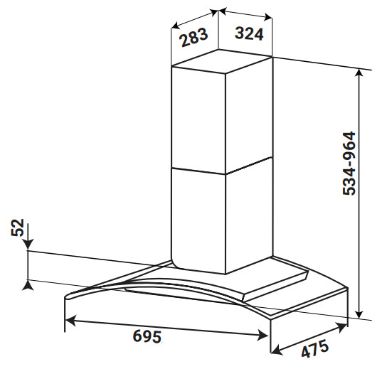 MÁY HÚT MÙI KÍNH CONG KAFF KF-GB107PB - 24 12