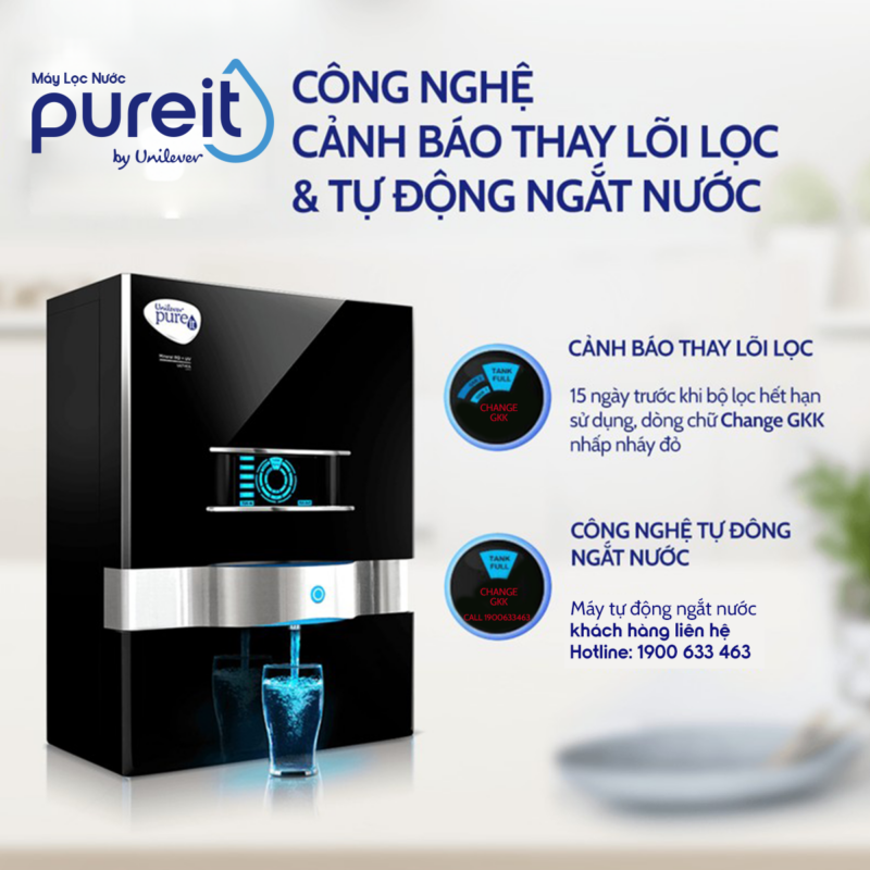 MÁY LỌC NƯỚC PUREIT ULTIMA ĐEN TREO TƯỜNG ĐỂ BÀN - 240124 uvn pureit p2401017 thay text ultima bl r2 1