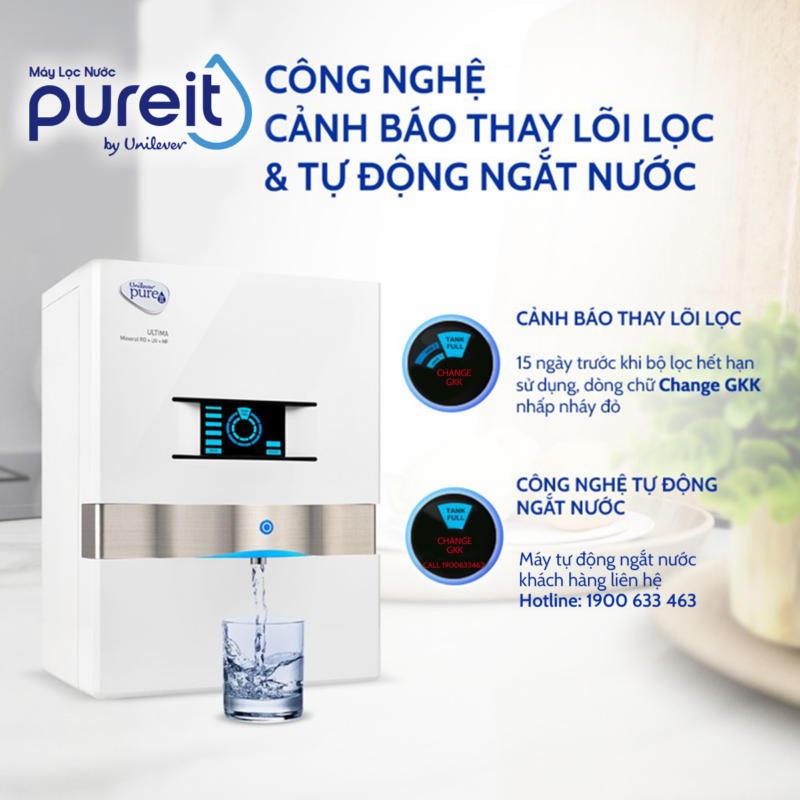 MÁY LỌC NƯỚC PUREIT ULTIMA TRẮNG TREO TƯỜNG ĐỂ BÀN - 240124 uvn pureit p2401017 thay text ultima wht r2