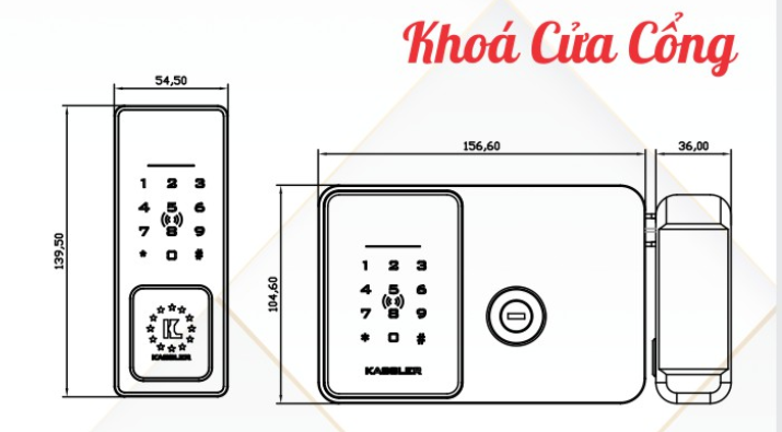 KHÓA CỬA CỔNG VÂN TAY KASSLER KL 579 CNC SILVER GREY REMOTE - 26