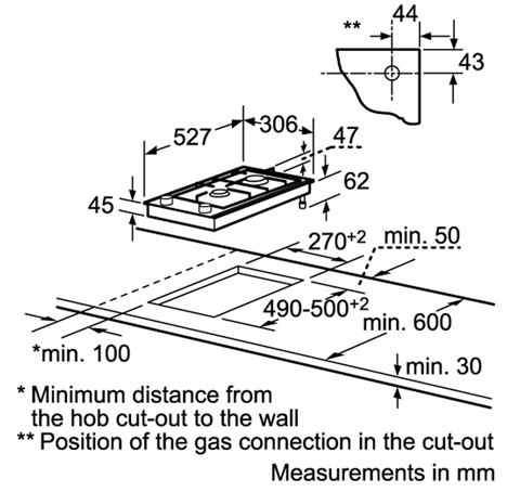 Bếp gas domino Bosch PRB326B70E - 2741 bosch prb326b70e