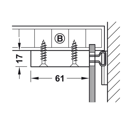 Bas tủ treo tường Hafele - 290 00