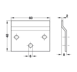 Bas đỡ gắn tường Hafele - 290 08 900 dimd 457x431 crop center
