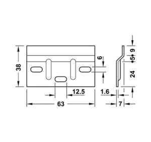 Bas gắn tường Hafele - 290 08 920 dimd 457x431 crop center