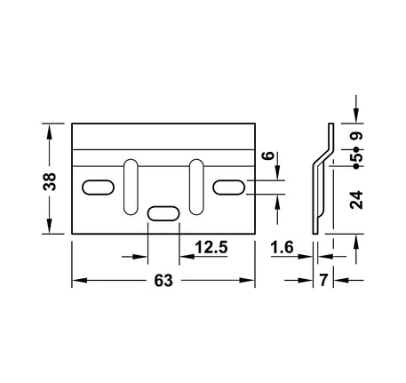 Bas gắn tường Hafele - 290 08