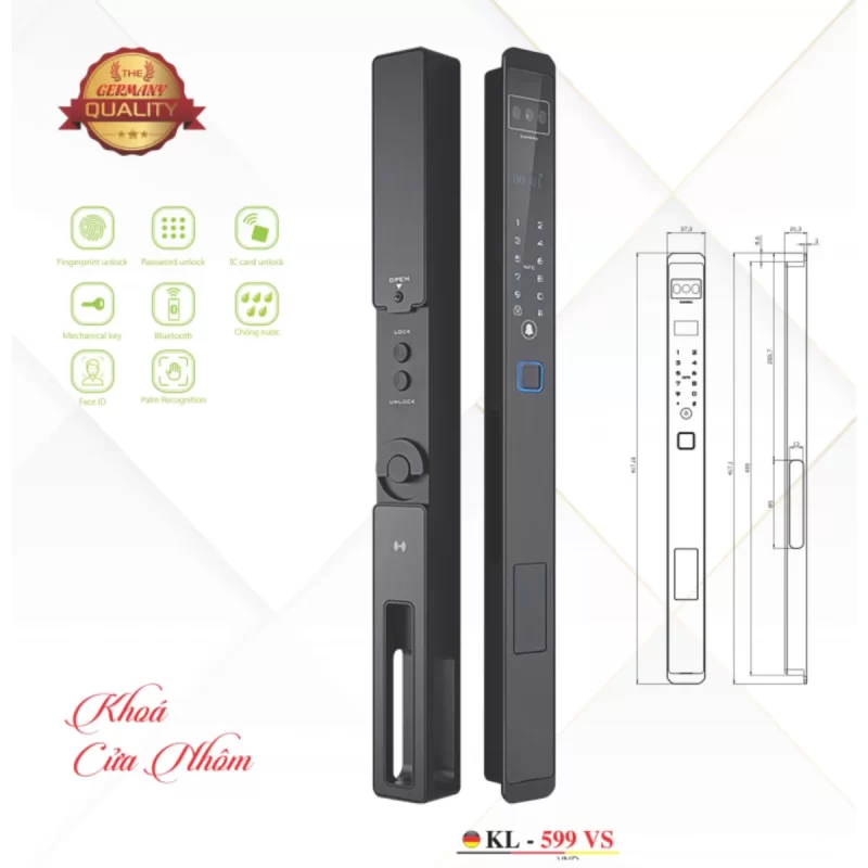 HÌNH ẢNH THỰC TẾ CỦA KHÓA VÂN TAY CỬA NHÔM KASSLER KL 599 VS APP