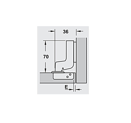 Bản lề Hafele Metalla SM 95° cho cửa gỗ dày - Lắp lọt lòng - 308 03
