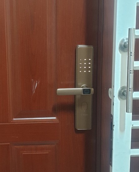 KHÓA CỬA VÂN TAY APP WIFI BOSCH ID30 DE MÀU VÀNG ĐỒNG