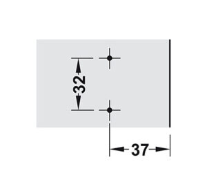 Đế của bản lề Hafele không giảm chấn - Metalla 110° tiêu chuẩn không giảm chấn - 311 03 104 dimd1 457x431 crop center