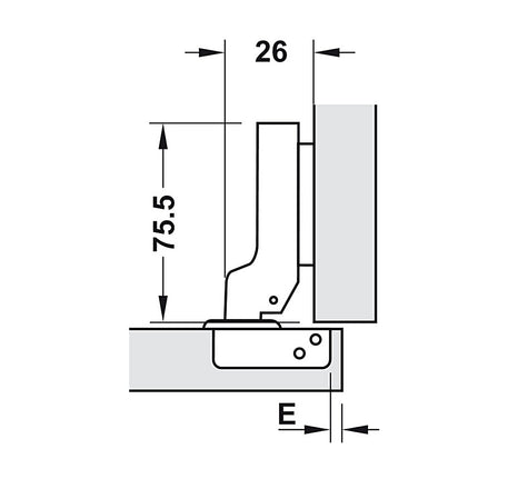 Bản lề Hafele Metalla SM 110° Inox - Lắp trùm nửa - 315 06