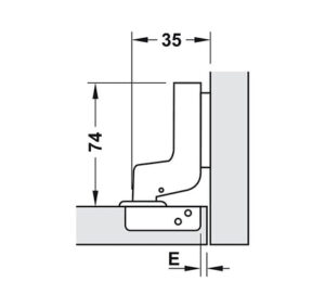 Bản lề Hafele Metalla SM 110° Inox đóng giảm chấn - Lắp lọt lòng - 315 06 752 dimd 457x431 crop center