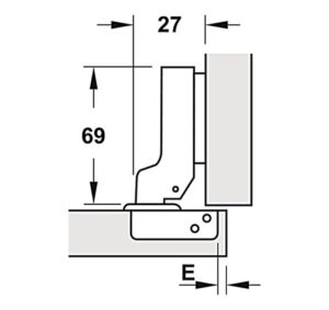 Bản lề Hafele Metalla SM 95° cho cửa gỗ dày - Lắp trùm nửa - 315 08 851 308 03 004 dimd 457x431 crop center