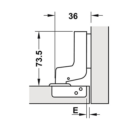 Bản lề Hafele Metalla SM 110° Tiêu chuẩn - Lắp lọt lòng - 315 11